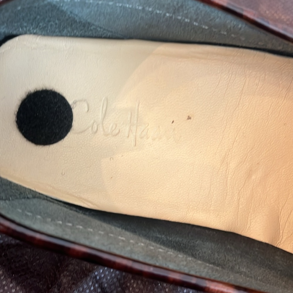 NWOT- Cole Haan Womens Loafers with silver metal hardware tortise color disc shi - Picture 13 of 16